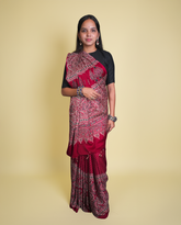 Doted Modal Ajrak Saree Set