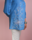 FLR DNM TUNIC IndiBlue  Denim Top