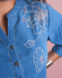 FLR DNM TUNIC IndiBlue  Denim Top