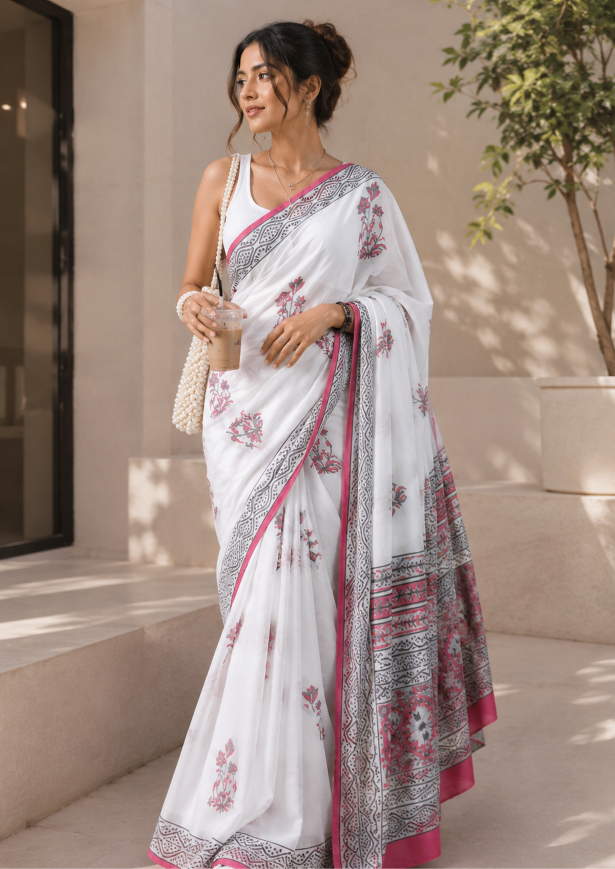 Pink Lily Rivaj Saree Set