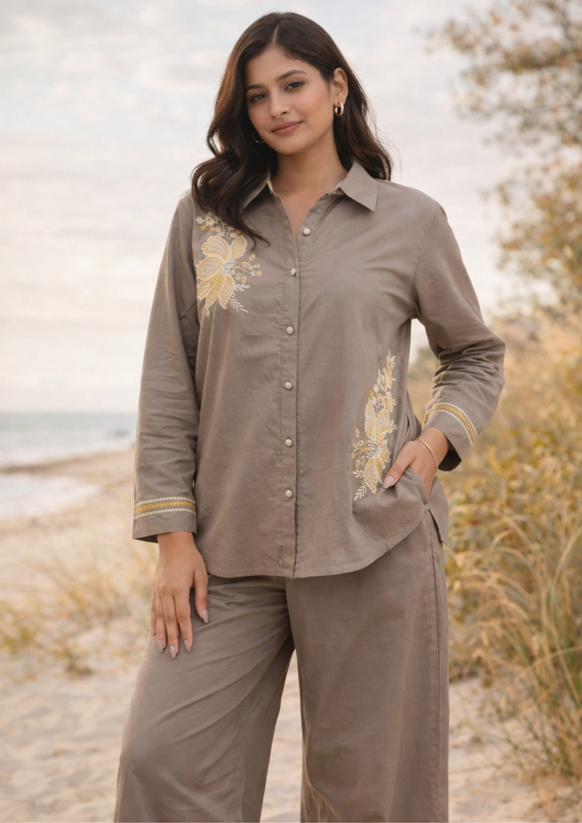 Pairplay Floral Mushroom Grey Co-ord Set