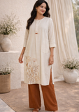 Aamra Beige Cotton Kurti Set