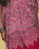 Doted Modal AJRAK saree set