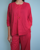 Flared SetStories Red Cotton Co-ord Set