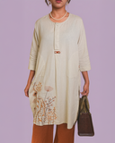 Aamra Beige Cotton Kurti Set